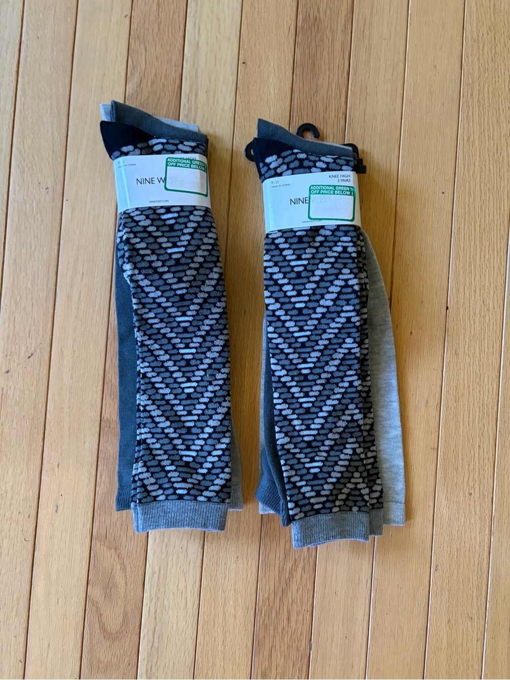 Nine West women’s Patterned tall Socks for boots - 6 pairs total